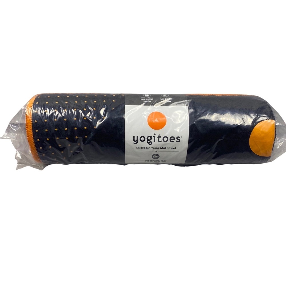 Manduka Yogitoes Skidless Yoga Mat Towel Unisex 24"x71" Black Fabric NWT